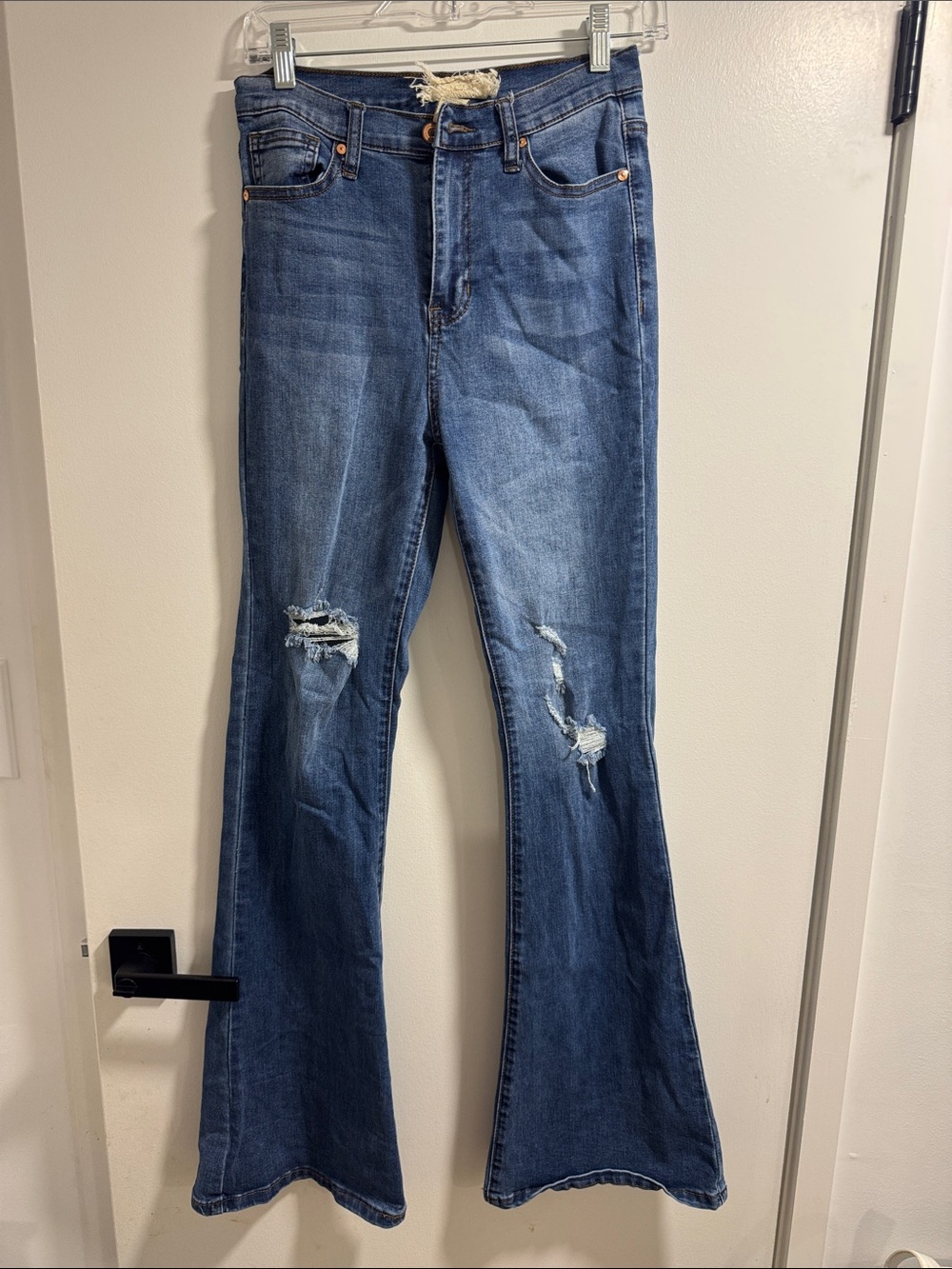 Altar’d State Flared Distressed Jeans - Blue